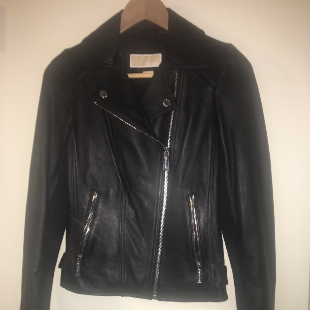 Michael Kors Leather Moto Jacket